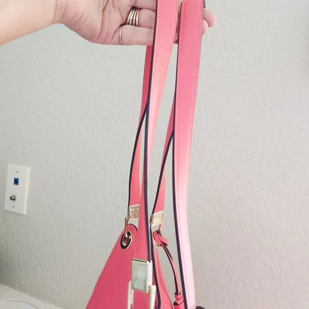 New Kate Spade NY Coral Leather Shoulder Bag Purse